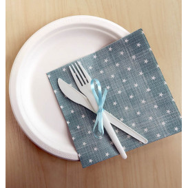 Prato Cana-de-açúcar Bagaço Branco Ø23 cm (50 Uds)