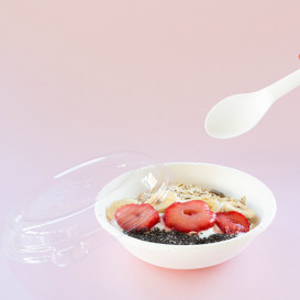 Plastikdeckel kompostierbar PLA für Schüssel 355,470ml (50 Stück)