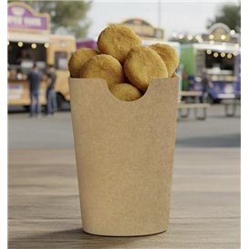 Kelímek Nepromastitelný Karton Kraftový Efekt s Chlopní 14Oz/420ml (50 Kousky)