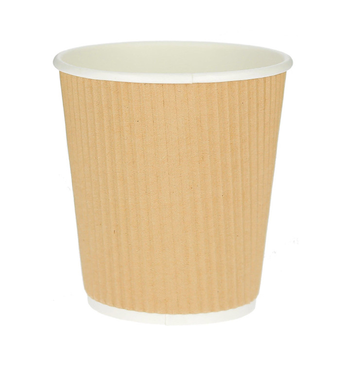 Vaso Cartón 8 Oz/250ml "Rizado Kraft" Marrón Ø8cm (25 Uds) Vaso Cartón 8 Oz/250ml "Rizado Kraft" Marrón Ø8cm (25 Uds)