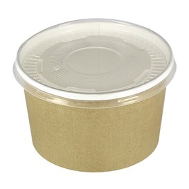 Contenitori di Carta Kraft Con Coperchio PP 16 Oz/473ml (25 Pezzi) Contenitori di Carta Kraft Con Coperchio PP 16 Oz/473ml (25 Pezzi)