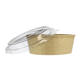 Papieren Container Kraft + RPET Deksel 38 Oz/1120ml (100 stuks) Papieren Container Kraft + RPET Deksel 38 Oz/1120ml (100 stuks)