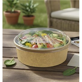 Kartonová Miska Kraft-Kraft + Víčko PET 33Oz/1000ml (25 Ks)