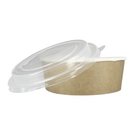 Contenitori di Carta Kraft Con Coperchio PP 38 Oz/1120ml (100 Pezzi) Contenitori di Carta Kraft Con Coperchio PP 38 Oz/1120ml (100 Pezzi)