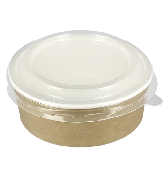 Kartonová Miska Kraft s Víčko PP 19 Oz/550 ml (50 Ks) Kartonová Miska Kraft s Víčko PP 19 Oz/550 ml (50 Ks)