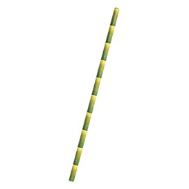 Paper Straw Straight bamboo Ø6mm 21cm (250 Units) 