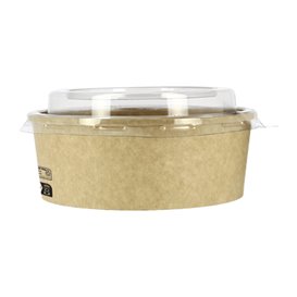 Pot en Carton Kraft-Kraft avec couvecle RPET 25 Oz/750 ml (300 Utés) Pot en Carton Kraft-Kraft avec couvecle RPET 25 Oz/750 ml (300 Utés)