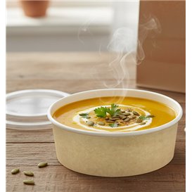 Kartonová Miska Kraft s Víčko PP 19 Oz/550 ml (50 Ks)