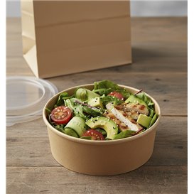 Tarrina Cartón Kraft-Kraft + Tapa RPET 19 Oz/550ml (50 Uds)