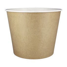 Kartonový Kbelík na Smažená Jídla Kraftový Efekt 3700ml Ø21,5cm (25 Ks)