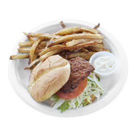 Piatto Canna da Zucchero Bagassa Bianco Ø25,3 cm (50 Pezzi)