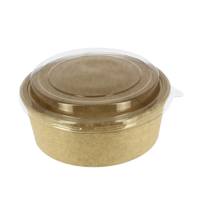 Miski Papierowe Kraft-Kraft + Pokrywką RPET 38Oz/1140ml (100 Sztuk) Miski Papierowe Kraft-Kraft + Pokrywką RPET 38Oz/1140ml (100 Sztuk)