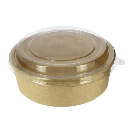 Suppenbecher To Go Kraft-Kraft Mit Deckel RPET 33Oz/1000 ml (25 Stück)
