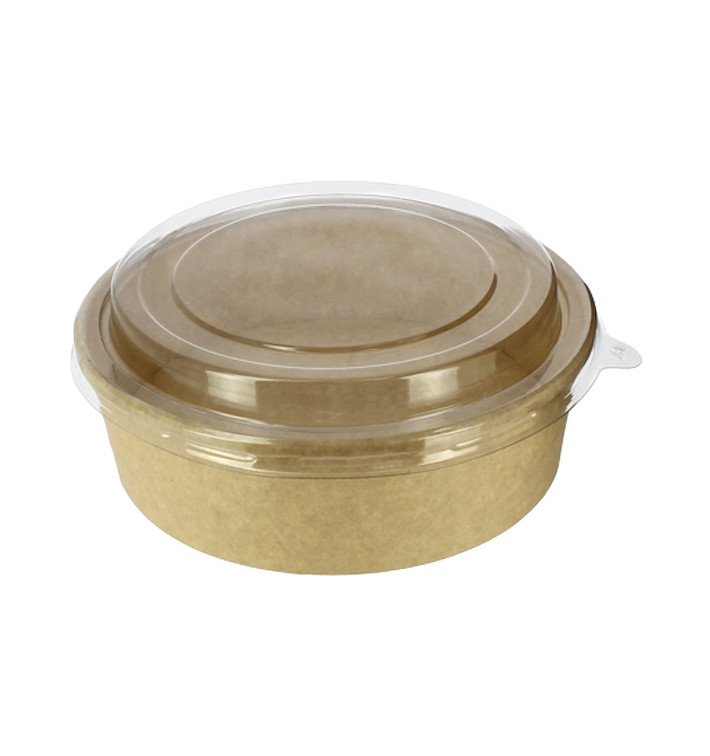 Kartonová Miska Kraft-Kraft + Víčko PET 33Oz/1000ml (25 Ks) Kartonová Miska Kraft-Kraft + Víčko PET 33Oz/1000ml (25 Ks)