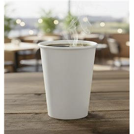 Bio Kaffeebecher To Go weiß 9Oz/280ml Ø8,0cm (50 Stück)