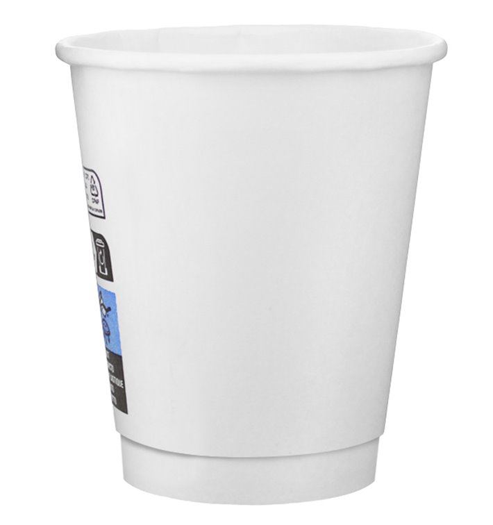 Bicchiere di Carta 20Oz/600ml Bianco Ø9,4cm (20 Uds)