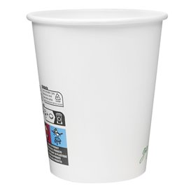 Bicchiere di Carta 9Oz/280ml Bianco Ø8,0cm (50 Pezzi)
