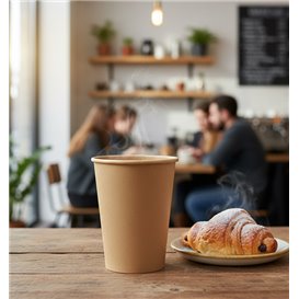 Gobelet Carton Kraft-Kraft 12Oz/360ml Ø9cm (50 Utés)