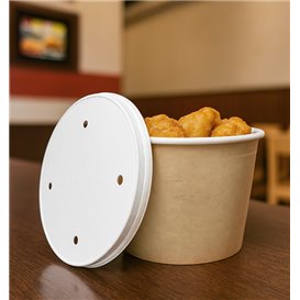 Kraft kartonnen Emmer met Deksel 1750ml (150 stuks) Kraft kartonnen Emmer met Deksel 1750ml (150 stuks)