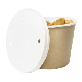 Paper Bucket Kraft with Lid 1750ml (150 Units)