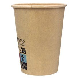 Vaso Cartón Kraft-Kraft 9Oz/280ml Ø7,7cm (50 Uds)