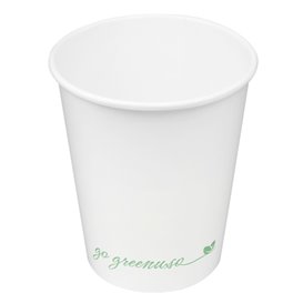 Bílý papírový kelímek "Go Green" 8Oz/240ml Ø8,0cm (50 Ks)