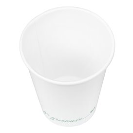 Biały kubek papierowy "Go Green" 9Oz/280ml  (50 Sztuk)