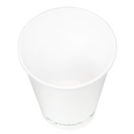 Bílý papírový kelímek "Go Green" 12Oz/360ml Ø9,0cm (50 Ks)