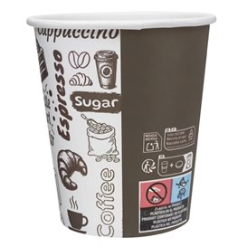 Copo de Cartão ''Coffee Time'' 8Oz/240ml Ø8,0cm (50 Uds)
