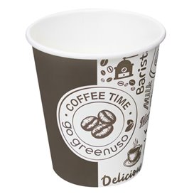 Bicchiere in Cartone ''Coffee Time'' 8Oz/240ml Ø8,0cm (50 Pezzi)