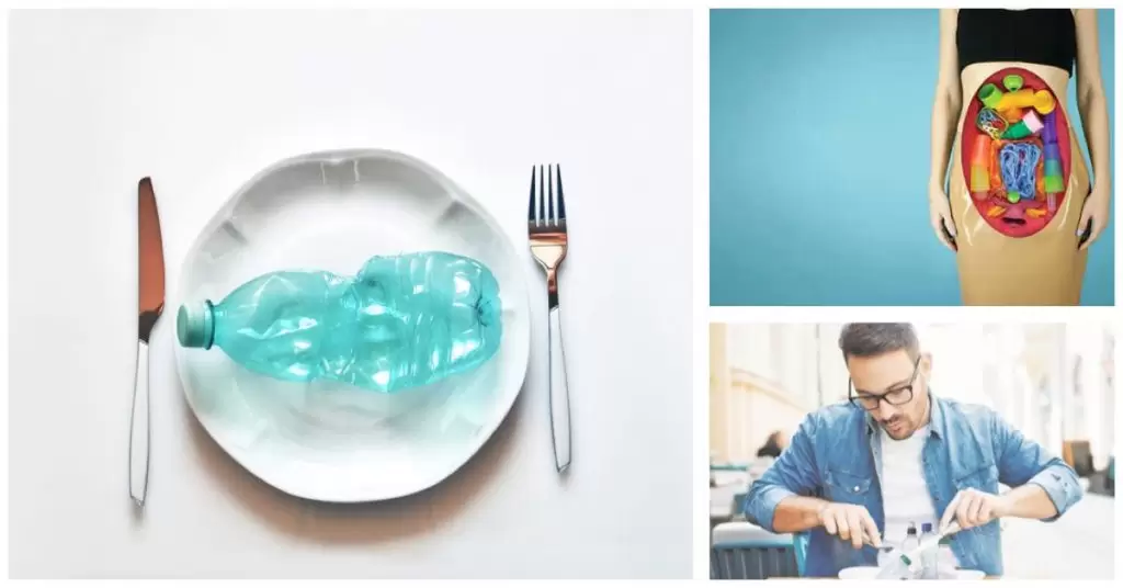 Humanos comiendo plástico