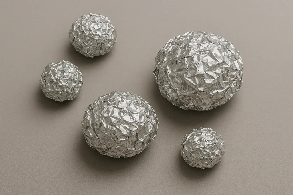 Boules pour recycler le papier aluminium